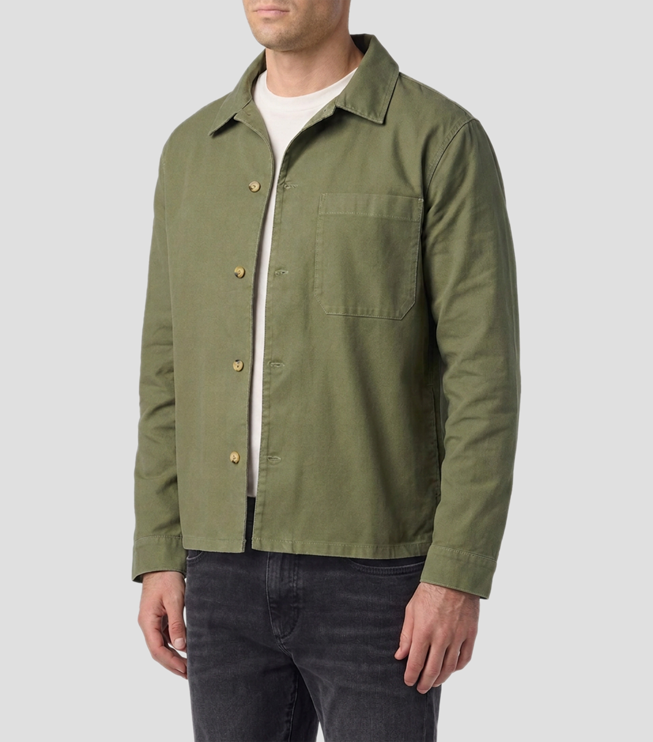 Camisa liso manga larga Hombre